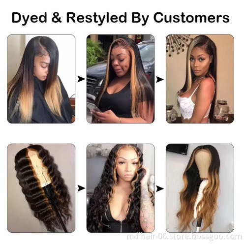Wholesale Straight Human Hair 4*4 Lace Closure Wig Pre Plucked Brazilian Straight Lace Closure Human Hair Wigs